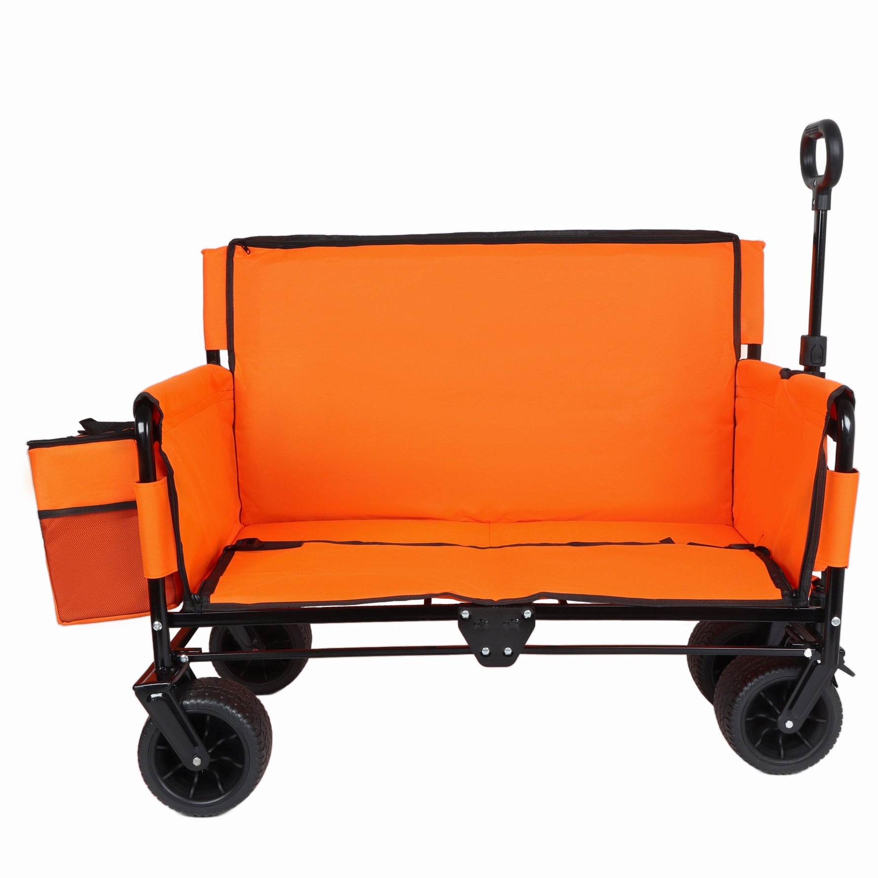 3-in-1 Folding Wagon Cart with Bench Seat & Storage for workshop, garage, storage, or utility use