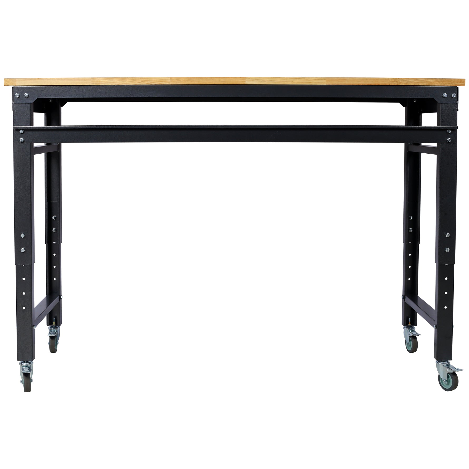 60" Rolling Adjustable Workbench, Black Hammertone workshop project bench