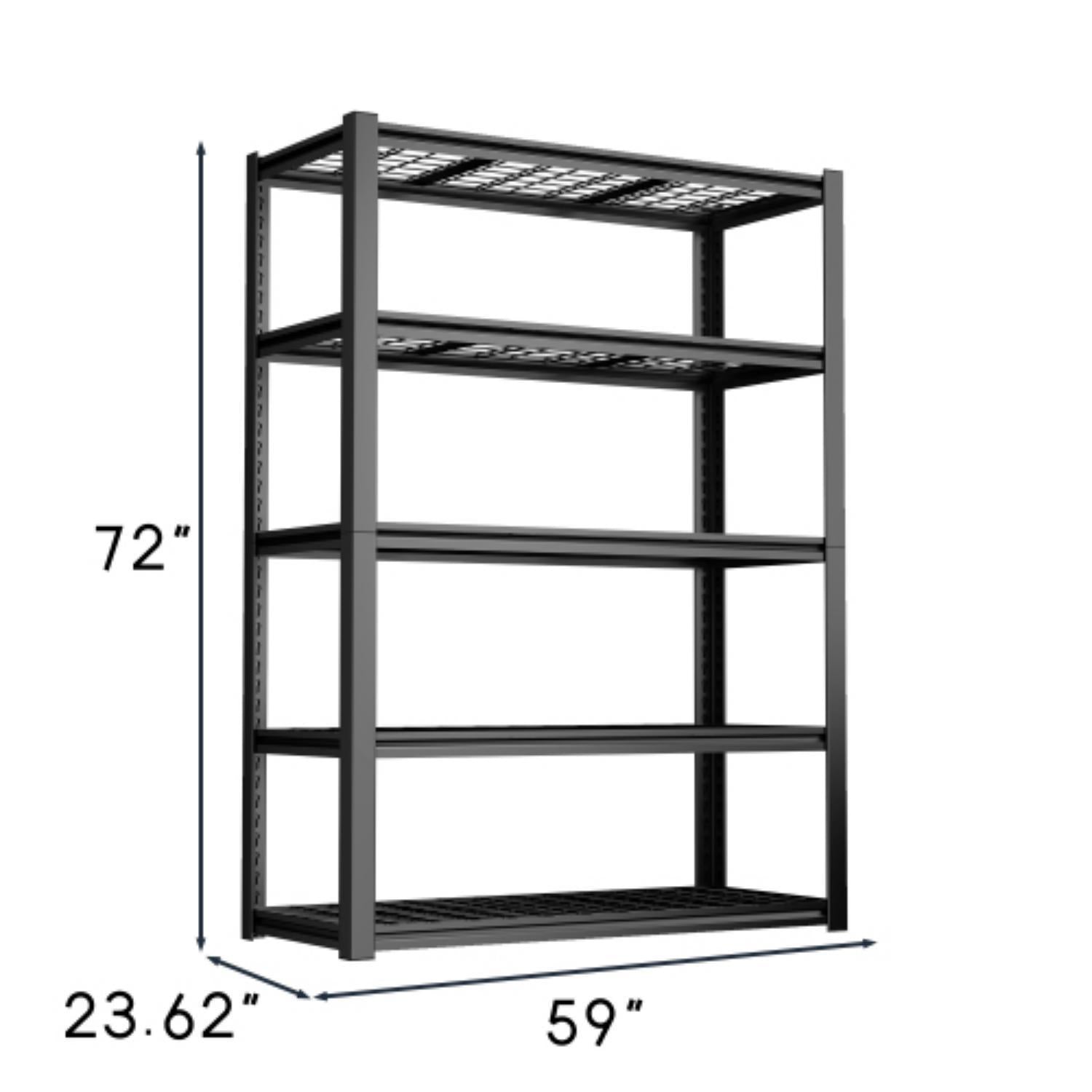 59" Heavy-Duty Metal Garage Storage Rack for workshop, garage, storage, or utility use