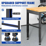 VEVOR Adjustable Height Hardwood Workbench with Power Outlets for workshop, garage, storage, or utility use