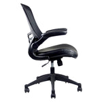 Techni Mobili Stylish Mid-Back Mesh Office Chair with Adjustable Arms, Black for home office seating