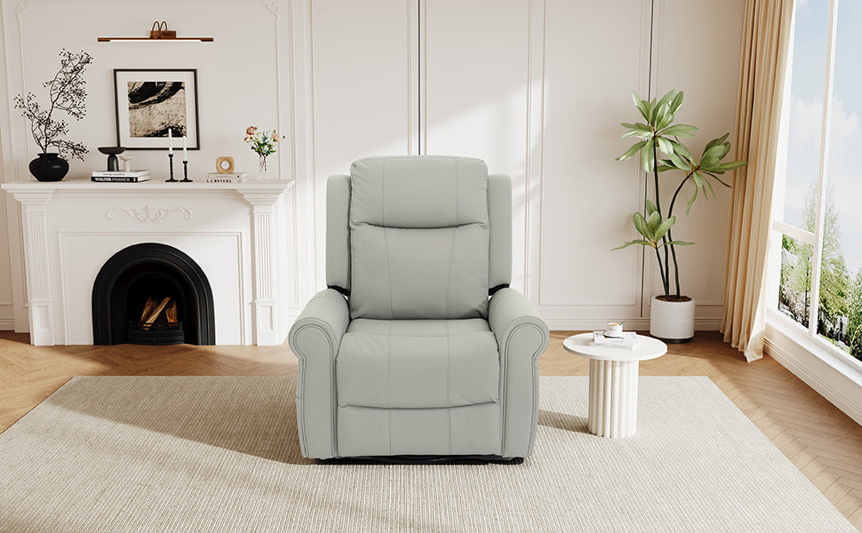 Modern PU Leather Manual Recliner Chair with 270° Swivel, Massage detail image 38