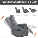 Faux Leather Heat & Massage Manual Rocker Swivel Recliner detail image 6