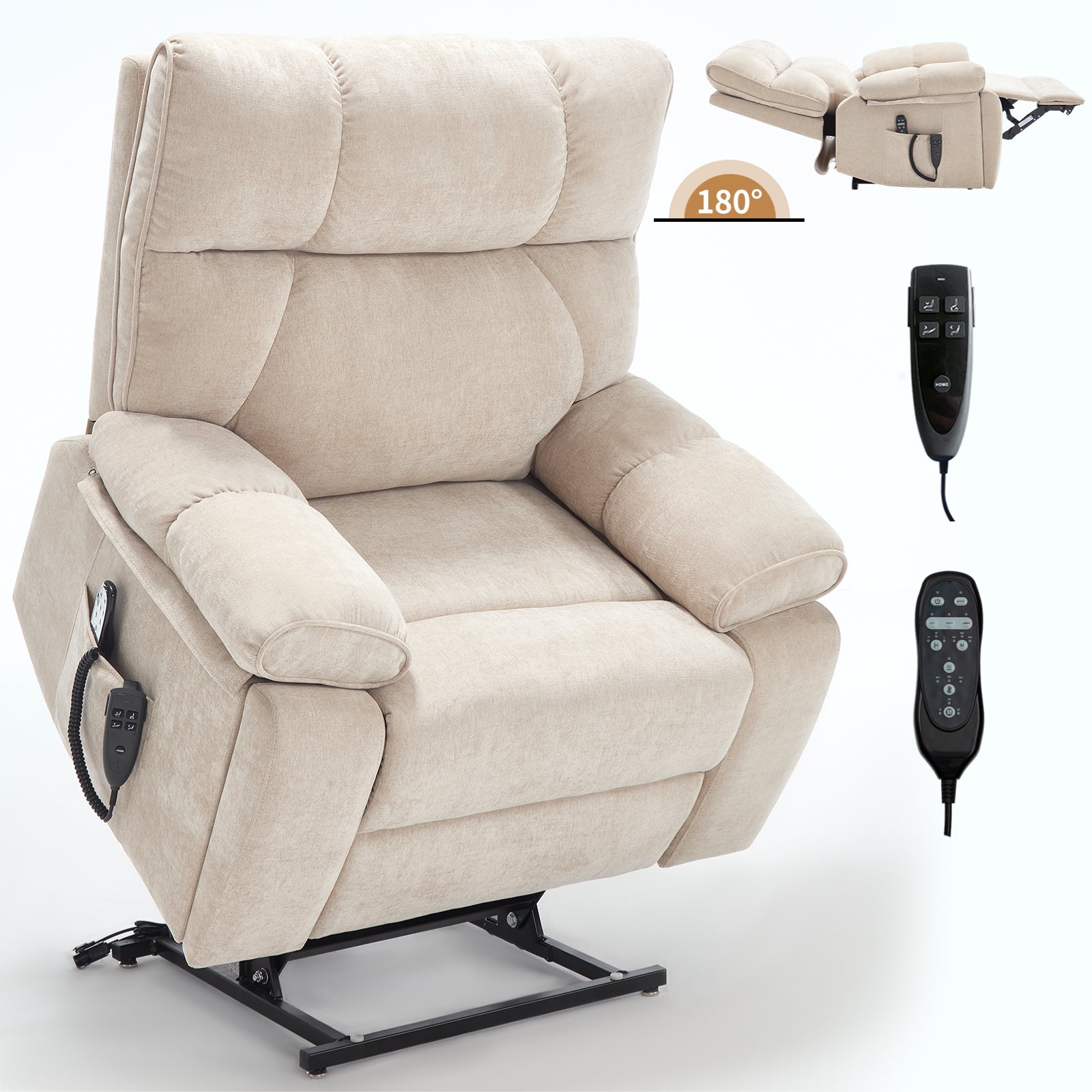 Dual-Motor Power Lift Recliner with Heat & Massage, 350 lb Capacity detail image 19