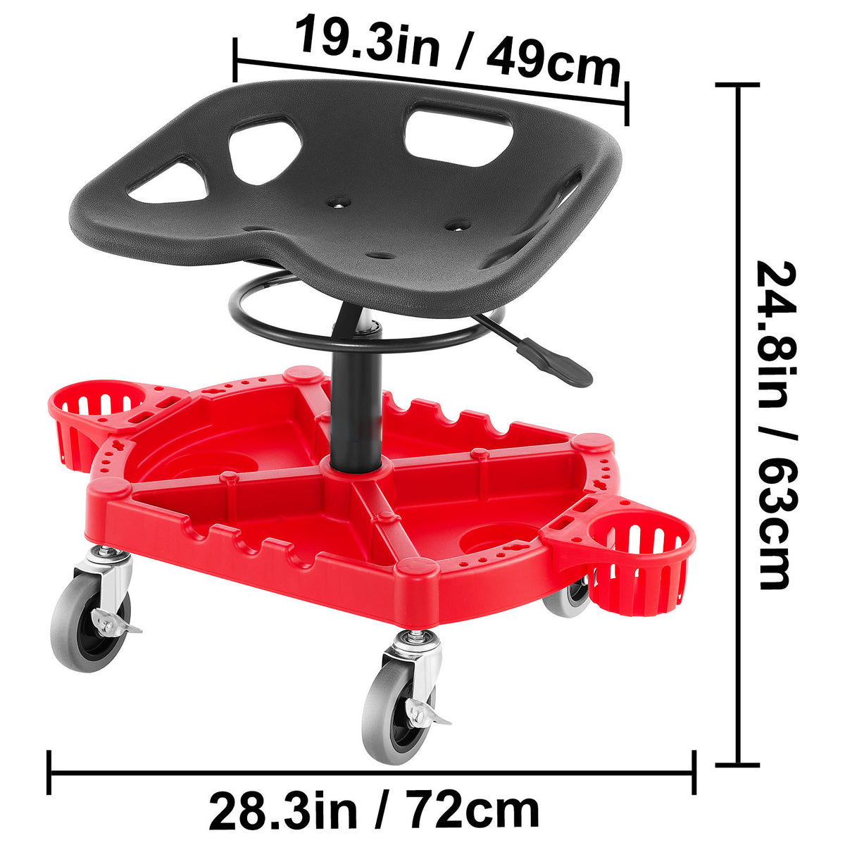 VEVOR Adjustable Rolling Garage Stool, 18–23 in. product image