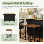Farmhouse Kitchen Island with Drop Leaf, Power Outlet & 2 Seats product view 40