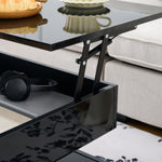 Lift-Top Coffee Table with Storage & LED Lights desktop storage organizer