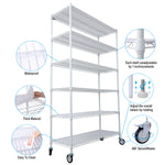 6-Tier NSF Wire Shelving Unit, 6000 lb Capacity for workshop, garage, storage, or utility use