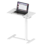 Techni Mobili Sit-to-Stand Rolling Adjustable Laptop Cart, White mobile laptop workstation