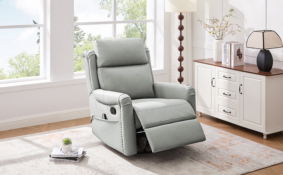 Modern Manual Recliner with 8-Point Massage and Heating, Swivel Rocking detail image 38