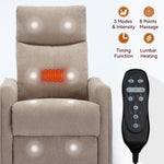 Heat Massage Manual Recliner Chair with Rocker and Swivel in Fabric for Living Room detail image 66