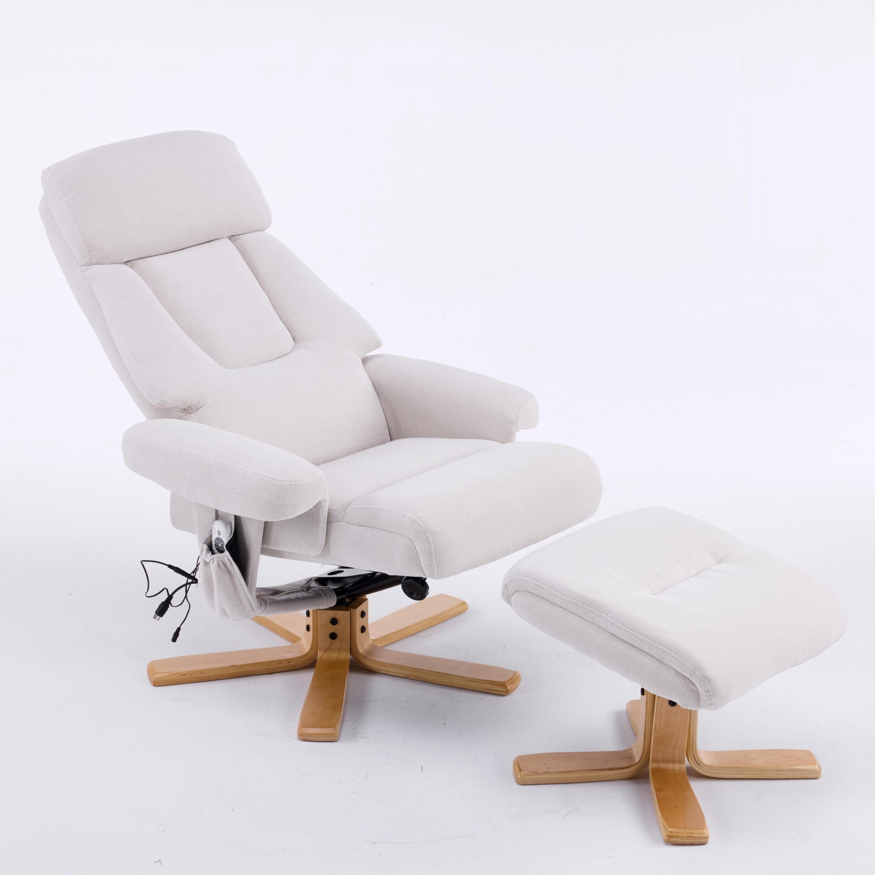 Modern Heated Massage 360° Swivel Recliner Accent Chair with Ottoman, Ergonomic detail image 21