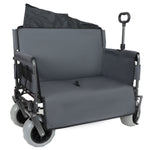 3-in-1 Folding Wagon Cart with Bench Seat & Storage for workshop, garage, storage, or utility use