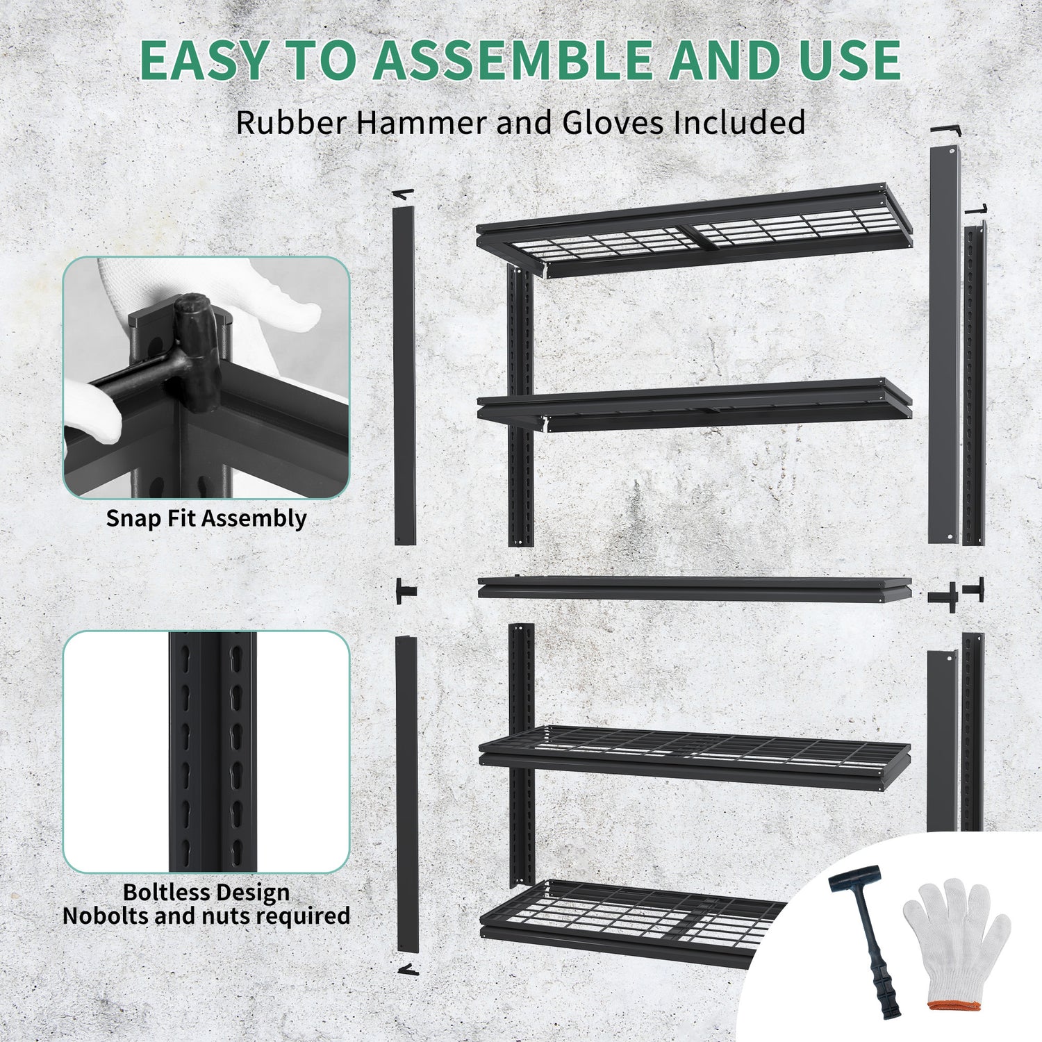 Industrial Heavy Duty Adjustable Metal Mesh Storage Shelving Unit for workshop, garage, storage, or utility use