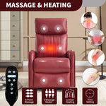 Faux Leather Heat & Massage Manual Rocker Swivel Recliner detail image 27