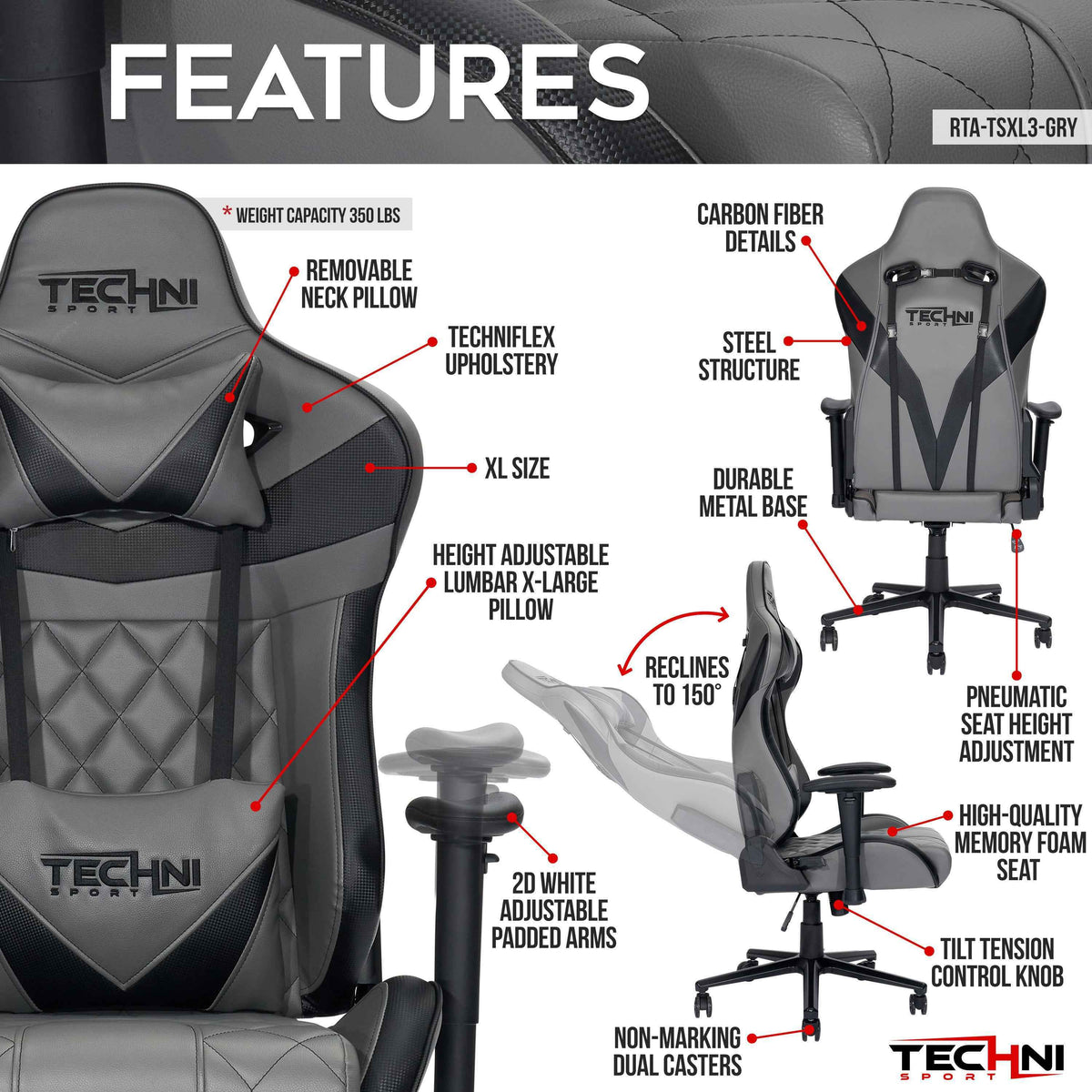 Techni Sport XL Ergonomic Office Chair product image 3