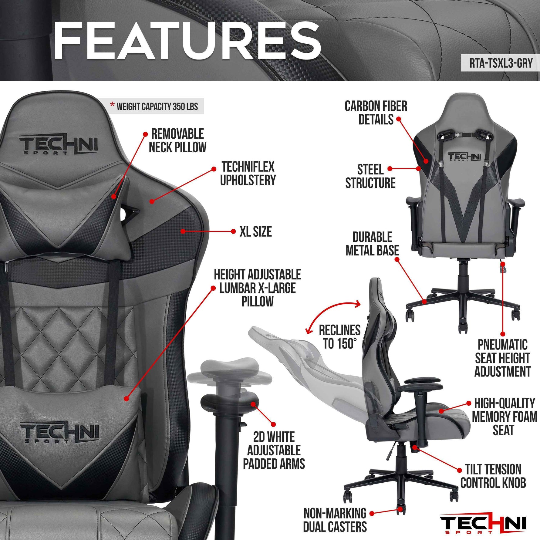 Techni Sport XL Ergonomic Office Chair product image 3