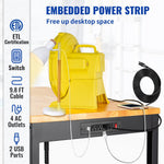 VEVOR Adjustable Height Hardwood Workbench with Power Outlets for workshop, garage, storage, or utility use