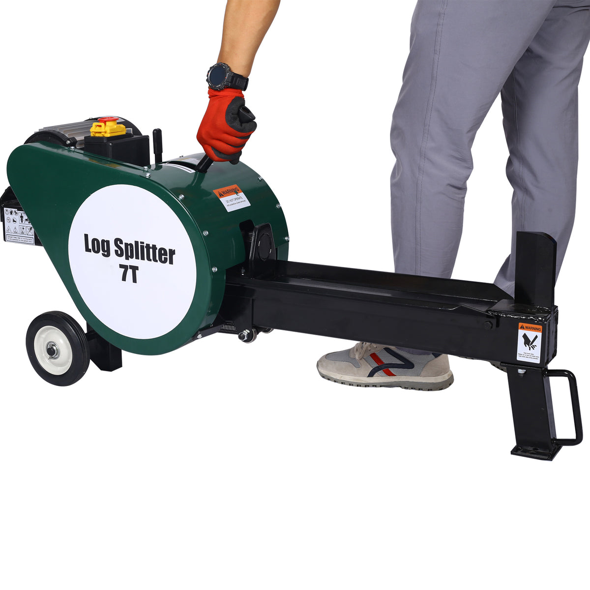 7-Ton Portable Electric Horizontal Log Splitter for workshop, garage, storage, or utility use