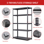 Industrial Heavy-Duty 5-Tier Adjustable Metal Shelving Unit for workshop, garage, storage, or utility use