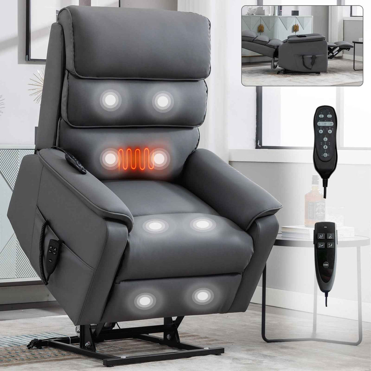 Dual-Motor Power Lift Heat & Massage Recliner detail image 62