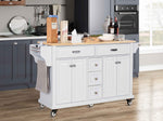 Rubberwood Kitchen Cart with 5 Drawers & Storage Cabinet product view 11