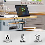 53 in. Farmhouse Kitchen Island with Power Outlet & Stools product view 65