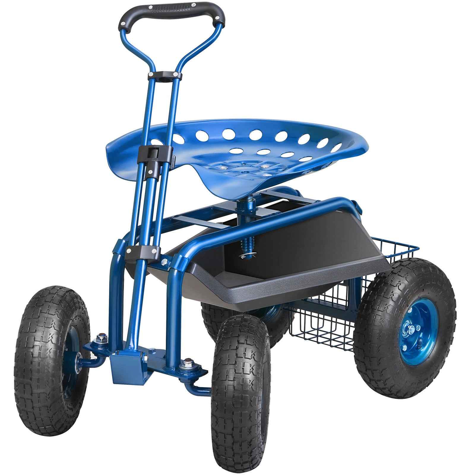 Rolling Garden Workseat with 360° Swivel Seat for workshop, garage, storage, or utility use