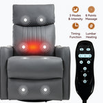 Faux Leather Heat & Massage Manual Rocker Swivel Recliner detail image 9