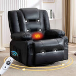Rocker Recliner Chair with Massage and Heat for Adults, 360°Swivel detail image 9