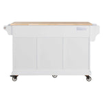 Rubberwood Kitchen Cart with 5 Drawers & Storage Cabinet product view 14