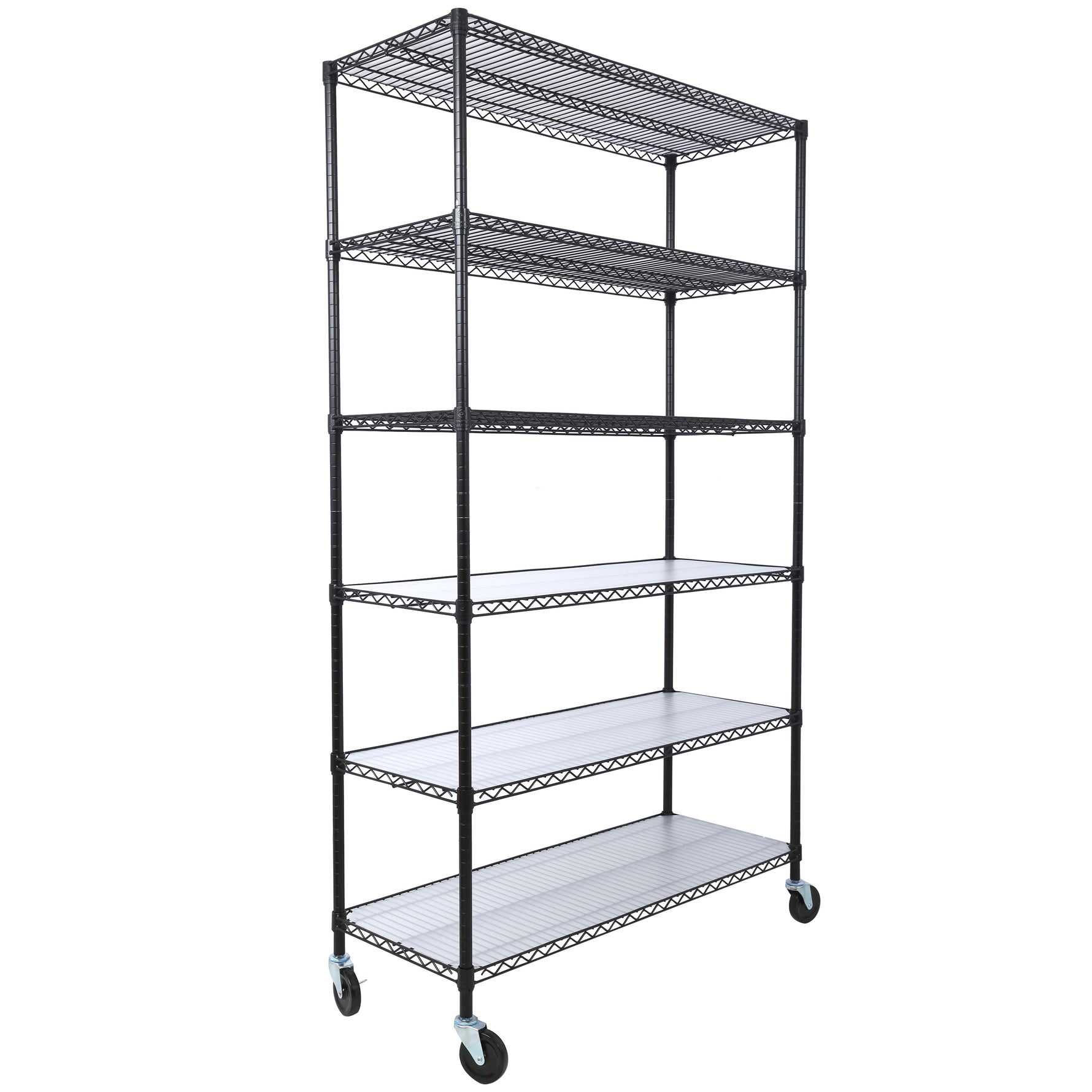 6-Tier NSF Wire Shelving Unit, 6000 lb Capacity for workshop, garage, storage, or utility use