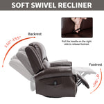 Heat Massage Manual Recliner Chair with Rocker and Swivel for Living Room detail image 24