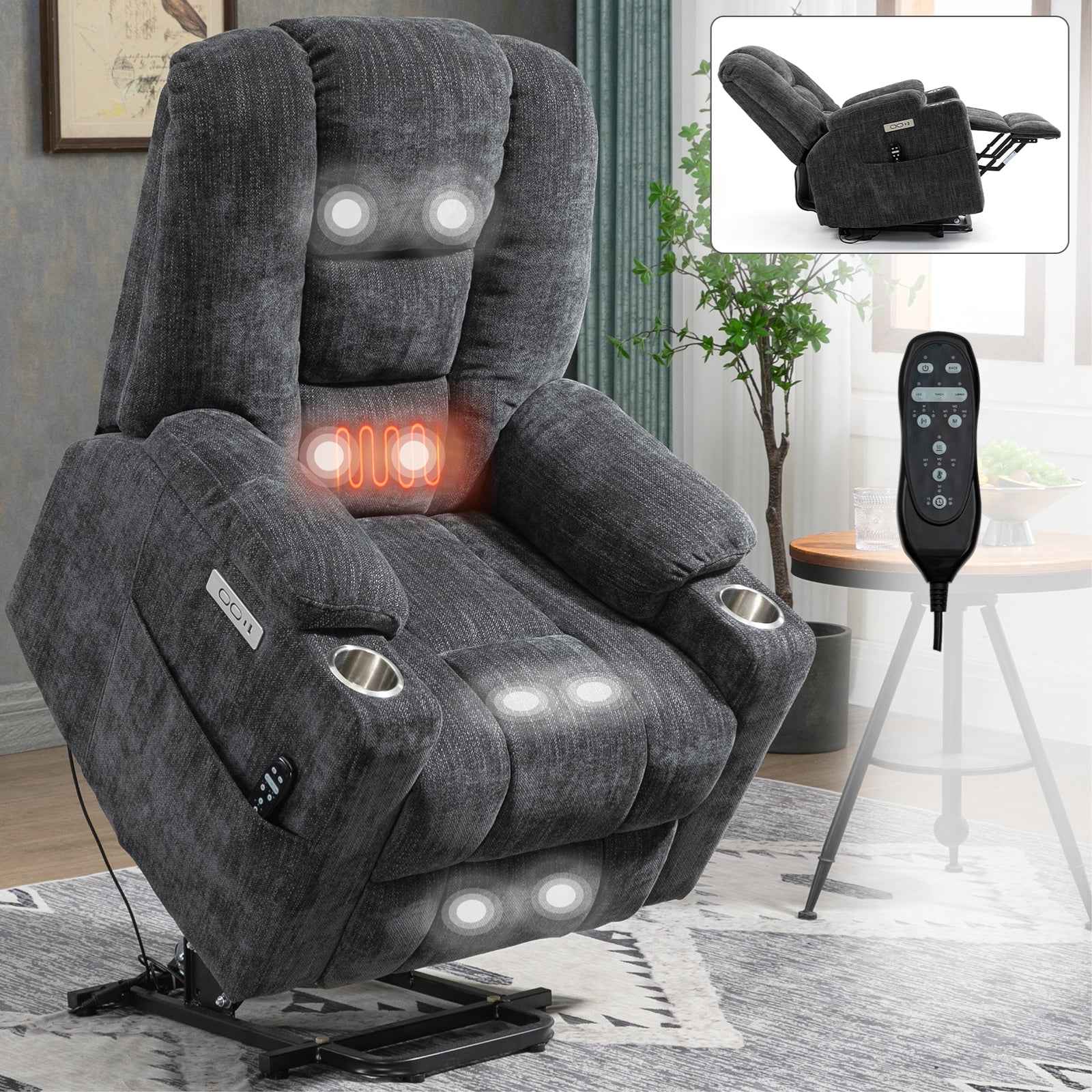 Large Power Lift Heat & Massage Recliner product image