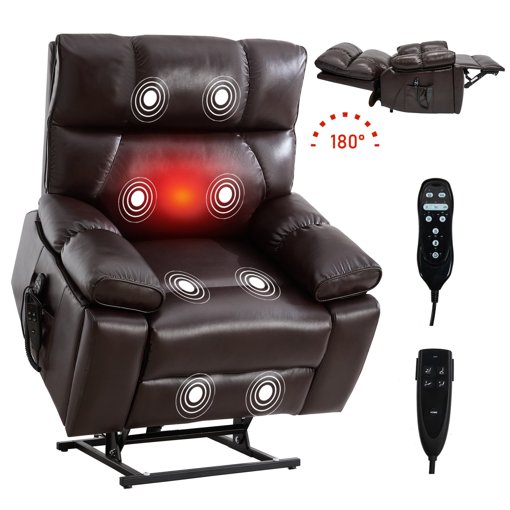 Dual-Motor Power Lift Recliner with Heat & Massage, 350 lb Capacity detail image 116