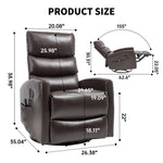 Heat Massage Manual Recliner Chair with Rocker and Swivel in Fabric for Living Room detail image 19