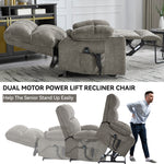 Chenille Dual-Motor Power Lift Recliner, 350 lb Capacity detail image 43