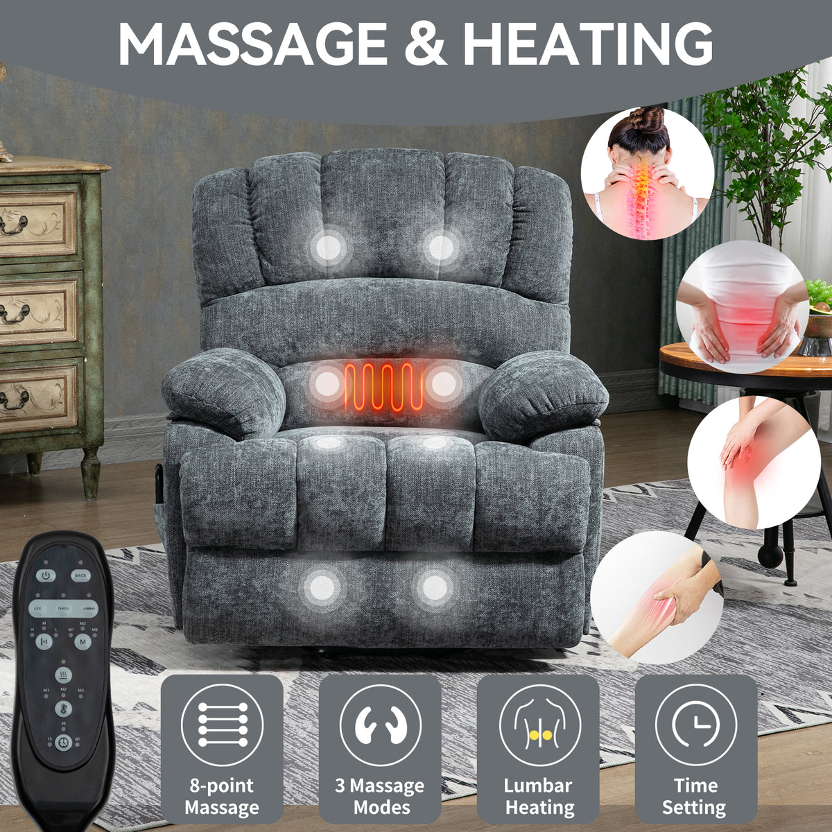 Chenille Power Lift Recliner detail image 27