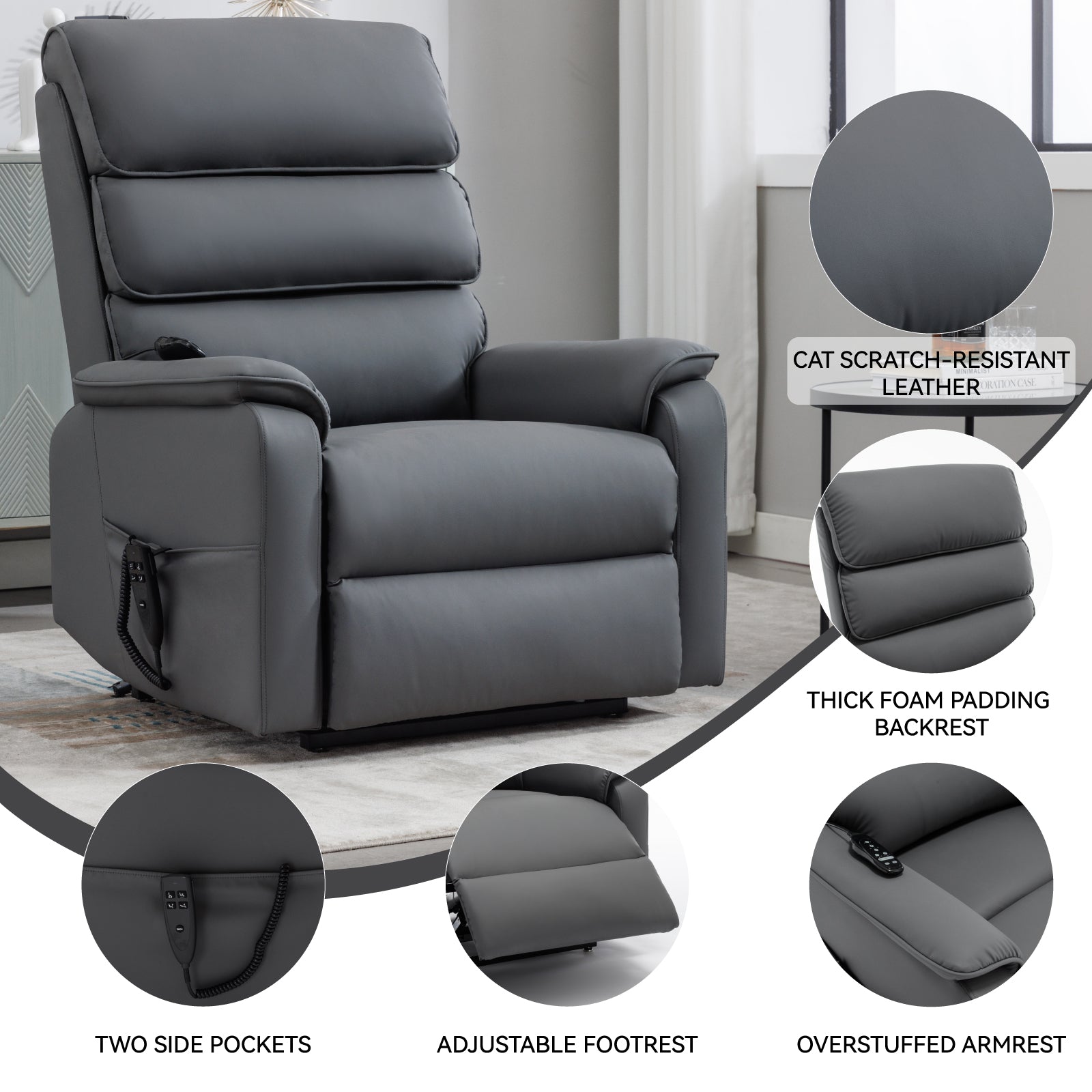 Dual-Motor Power Lift Heat & Massage Recliner detail image 93