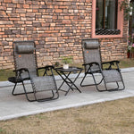 Outsunny Zero Gravity Chair Set with Side Table and Cup Holder detail image 19