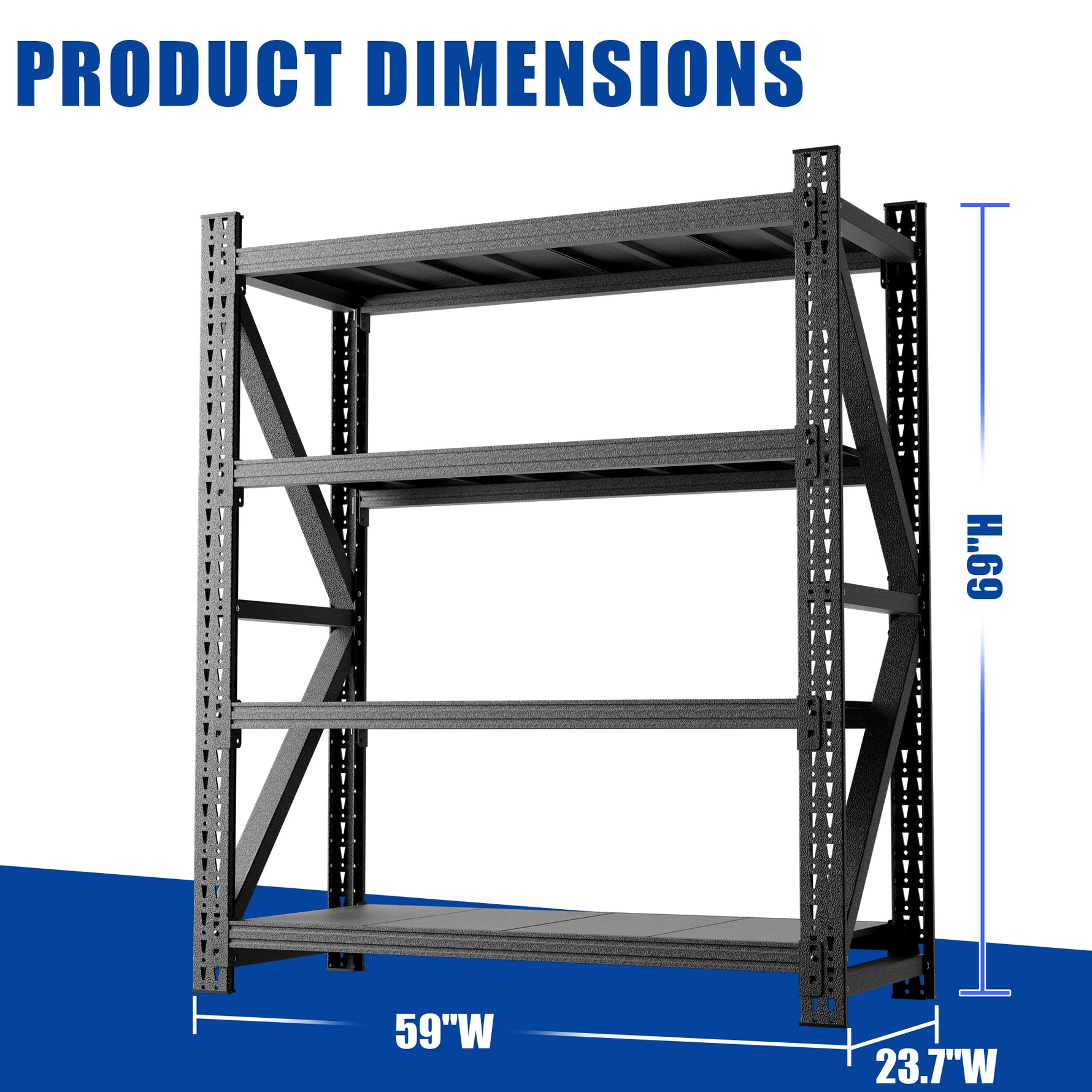 Heavy-Duty Adjustable Garage Shelving for Warehouse Storage for workshop, garage, storage, or utility use