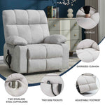 Chenille Dual-Motor Power Lift Recliner, 350 lb Capacity detail image 2