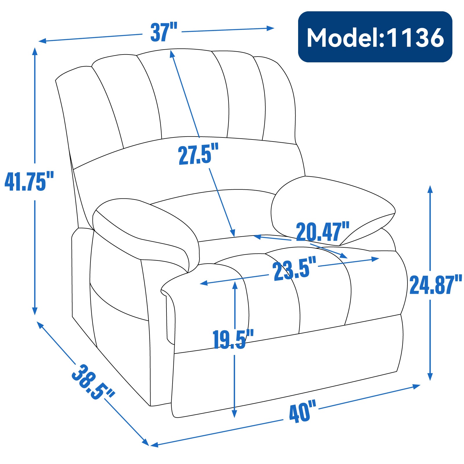 Chenille Power Lift Recliner detail image 39