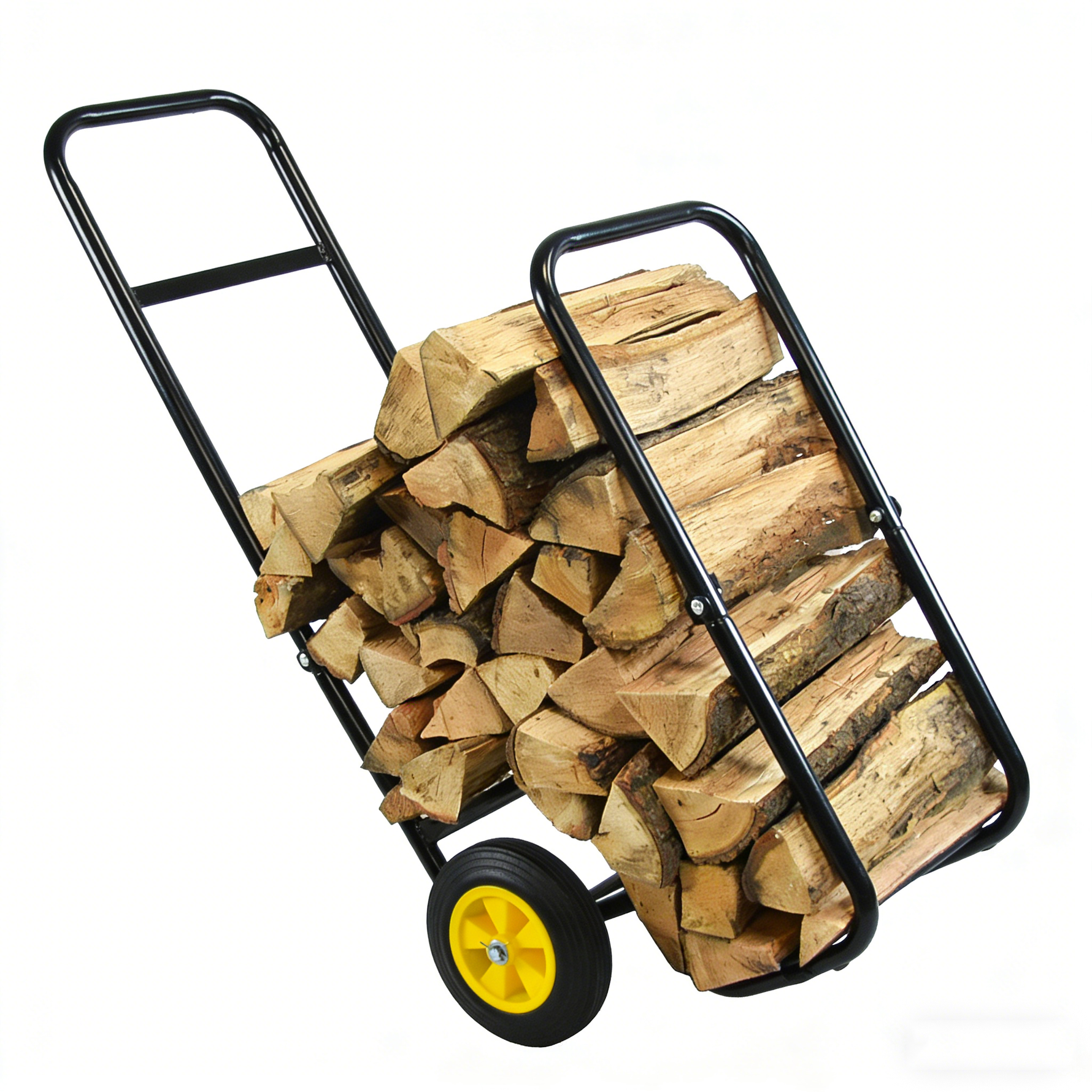 Rolling Steel Firewood Log Cart & Storage Rack for workshop, garage, storage, or utility use