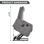 Chenille Single-Motor Power Lift Recliner with Massage & Heat detail image 12