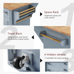 54 in. Rolling Kitchen Island with Drop Leaf & Storage product view 76