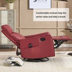 Faux Leather Heat & Massage Manual Rocker Swivel Recliner detail image 30