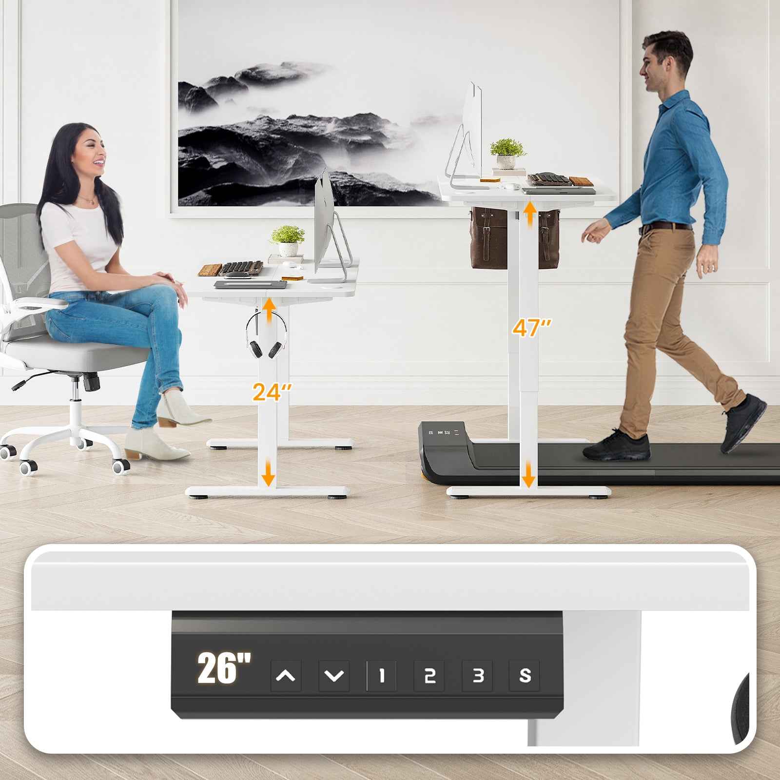 STARY Electric Standing Desk with Splice Board workspace desk setup