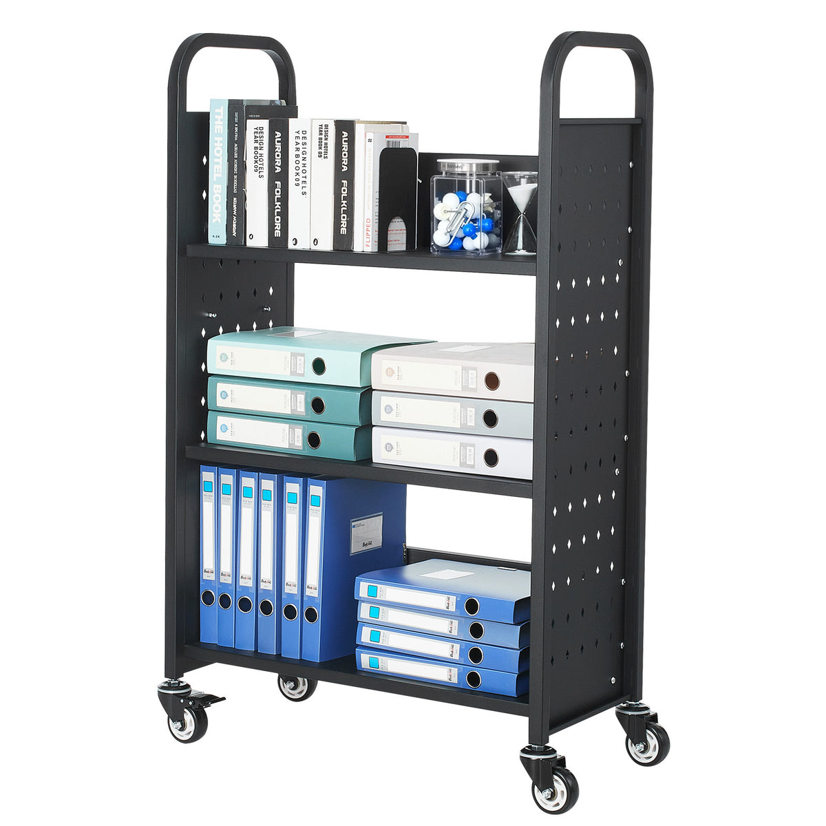 Heavy-Duty Rolling Utility Service Cart with 360° Swivel Wheels for workshop, garage, storage, or utility use