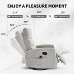 Heat Massage Manual Recliner Chair with Rocker and Swivel in Fabric for Living Room detail image 30